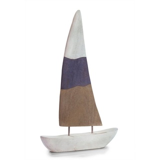 Moritz Skulptur »Deko Segelboot Boot 30x49x5cm«, Dekoobjekt Holz, Tischdeko, Fensterdeko, Wanddeko, Holzdeko braun