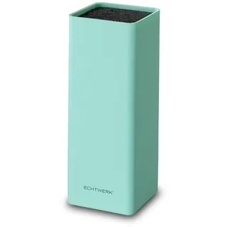 Echtwerk Universal-Messerblock Square, Messerhalter, Küchenmesser-Organizer, praktischer Messerständer, platzsparende Messeraufbewahrung mit Borsteneinsatz, flexibel bestückbar, hellblau, 30 cm