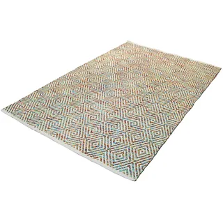 Teppich KAYOOM "Aperitif 310" Teppiche Gr. B/L: 160 cm x 230 cm, 7 mm, 1 St., bunt (multi) Baumwollteppiche weiche Haptik,fusselarm, für Allergiker & Fußbodenheizung geeignet