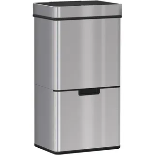 Homcom Mülleimer 72 l Silber
