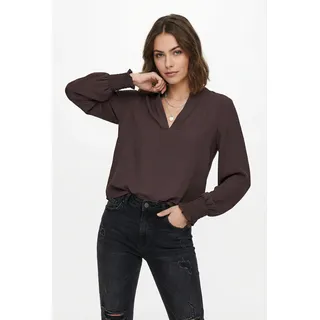 Only ONLMETTE V-Neck LS Smock Top Noos WVN Braun XS