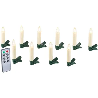 Lunartec Baumkerzen LED 10er-Set Weiß