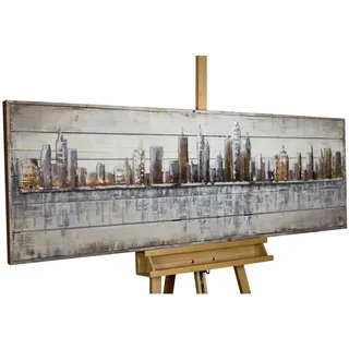 Kunstloft Holzbild, Grau, Beige, Holz, 4.31x50 cm, Bilder und Zubehör, Wandbilder, Sonstige Wandbilder
