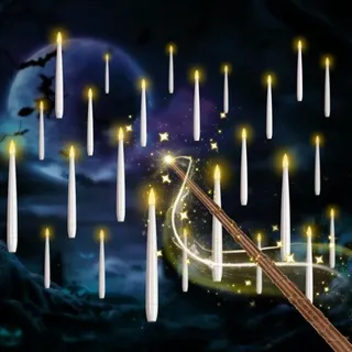 Schwimmende Led-kerzen, 12 Magische Hängekerzen Mit Fernbedienungsstab, Flammenlos, Batteriebetrieben Für Zuhause, Kirche, Party, Weihnachten, Weihnachtsdekoration (12 Stück)