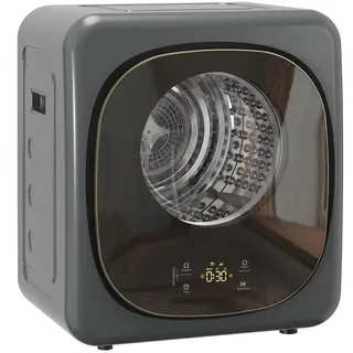 Homcom Mini Wäschetrockner mit 5 Programm 800 W 4 kg bis zu 60°C Grau | Freistehend, Wandmontierbar, Ablufttrockner, Smart-Sensor, Timer und Touch-Anzeige, Trockner für Kleidung
