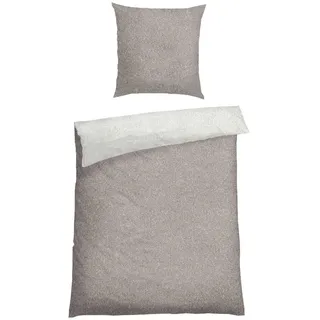 SCHIESSER Vinnie unifarben Baumwolle Grau 135 x 200 cm + 80 x 80 cm