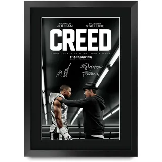 HWC Trading FR A3 Creed 1 Michael B Jordan Geschenke Geduckter Poster Signiertes Autogramm Foto für Fans von Film Memorabilien - A3 Gerahmt