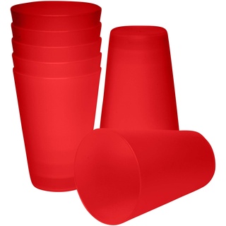 S&S-Shop Hartplastik Trinkbecher | 10 Stück | 400ml | rot | Mehrwegbecher | Cocktailgläser | Camping | Kindergeschirr | JGA| Beerpongbecher | Stapelbecher | Partybecher | Kunststoffbecher