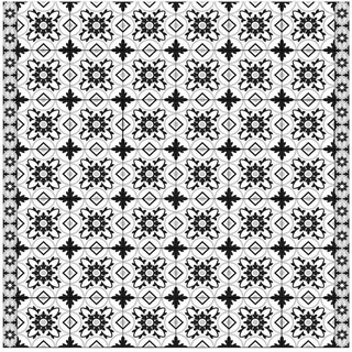 Bilderdepot24 Teppich Vinyl Wohnzimmer Schlafzimmer Flur Küche Fliesen Muster, quadratisch - schwarz weiß glatt, nass wischbar (Küche, Tierhaare) - Saugroboter & Bodenheizung geeignet schwarz 160 cm x 160 cm