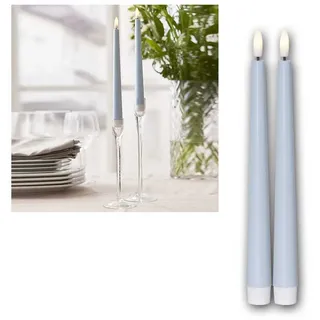 STAR TRADING LED-Kerze LED Stabkerzen FLAMME CANDY 8er Set Timer blau