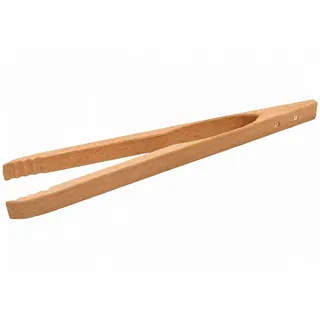 BURI Grillzange Holz Grillzange Buchenholz 36cm Küchenzange Bratwurstzange