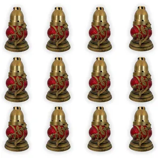12 x Glas Grablichter Grabkerzen Grablaternen Rot mit Deckel - 10h Brenndauer