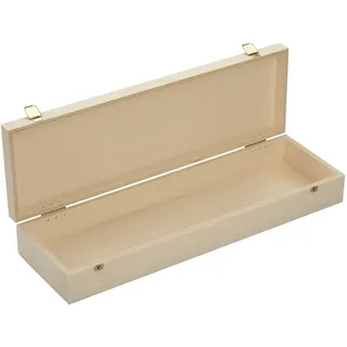 Holzkasten mit Klappdeckel - unbehandelt - naturbelassen - Maße: ca. 360 x 110 x 55 mm (BxTxH) *** für Schmuck - Schmuckschatulle - Geschenk - Geschenkidee - ideal für Sammler - Hobby - Spielzeugfiguren - Aufbewahrung - Sammlerbox - Sammeldose - Spielzeugdose - Spielzeug - Kaufladen - Holztruhe - Holzbox - Holzkiste - Holzartikel ***