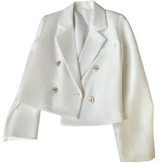 Blazer Damen Sommer,Hellgrüner, Kurz Geschnittener Zweireihiger Blazer Für Damen. Lässiger Cardigan-Mantel Mit Offener Vorderseite, Langärmlig, Eleganter Charm-Arbeitsanzug, Jacken, Büro- Und B