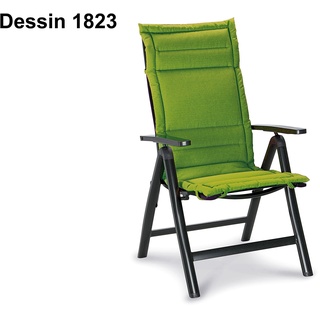 Best Soft-Line Stuhlauflage Hochlehner, v. Dessins, Polyester/Baumwolle, 120 x 50 x 4 cm 1823 - grün