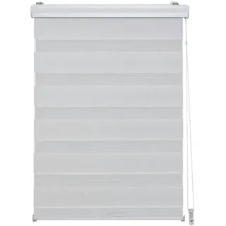 MYDECO Doppelrollo mit Blende 90 x 160 cm weiß