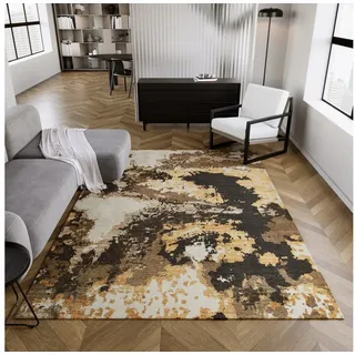 Esprit Teppich Manhattan, rechteckig, Höhe: 6 mm, Wollteppich, kurzflor, Vintage, gewebt, modern, edel, Wohnzimmer goldfarben 80 cm x 150 cm x 6 mm