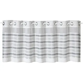Gerster Scheibengardine GERSTER "Heiko" Gr. 1, grau, B:150cm H:50cm, Polyester, Gardinen, HxB: 50x150, mit modernem Streifen Design