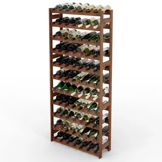 Lenmar, Weinregal aus Holz für Flaschen, Natur, RW-1, Wein, Flaschenregal, Kellerregal, Regale, Flaschenhalter (Braun, RW-1-77, 166 x 72,5 x 25, 11 liegen, 77 Flaschen)