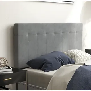Bettkopfteil 3-fach Höhenverstellbar 140 Cm Grau Okmyhome