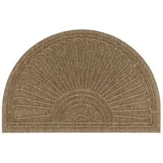 Floornovo Fußmatte Schmutzfangmatte, Halbkreis Sand, 85 x 55 cm, halbrund, rutschfest grau