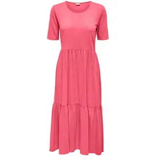 ONLY JDY Damen Kleid JDYDALILA Frosty S/S Long Dress JRS NOOS (DE/NL/SE/PL, Alphanumerisch, L, Regular, Regular, hellrot) - L