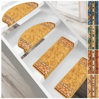 Floordirekt Stufenmatte Rügen, Erhältlich in vielen Farben & Größen, Treppenschutz, Halbrund, Höhe: 5 mm beige Halbrund | 23 cm x 65 cm x 5 mm