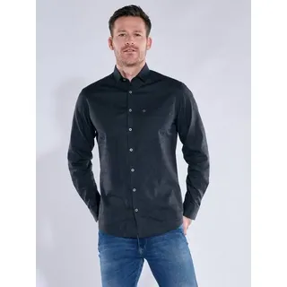 engbers Herren Langarm-Hemd gemustert Blau regular Haifisch - XL
