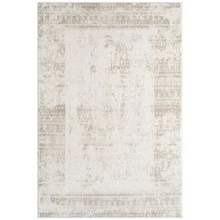 Carpet City Kurzflor-Teppich, Creme, Textil, Orientalisch, Vintage, Rechteckig, 80x150 cm, Oeko-Tex® Standard 100, für Fußbodenheizung geeignet, pflegeleicht, strapazierfähig, Teppiche & Böden, Teppiche, Vintage-Teppiche