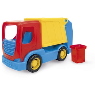 Wader 35311 - Tech Truck Müllwagen, stabiler LKW mit beweglichem Container, ca. 26 x 11,5 x 15 cm groß, ab 12 Monaten, ideal als Geschenk für kreatives Spielen