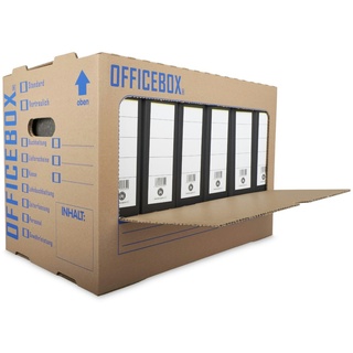 KK Verpackungen 25 x Officebox® Archivbox Officebox Ordnerkarton Archivkarton mit Sichtfenster braun