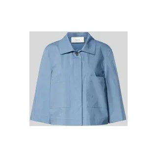 Cropped Bluse mit Eingrifftaschen, Jeansblau, 36