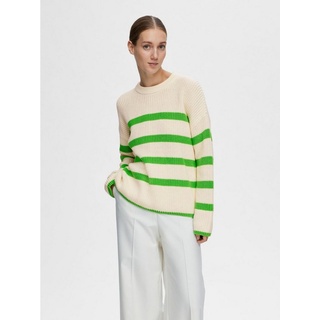 SELECTED FEMME Strickpullover Gestreifter Pullover Oversize Design Grobstrick Sweater 6675 in Grün grün XL (42)ARIZONAS