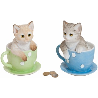 Spardose Katze in Tasse sitzend Sparbüchse Stückpreis