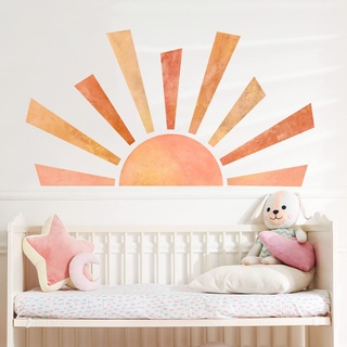 Wandtattoo Sonne Kinderzimmer Wandsticker, Boho Dekor Wandaufkleber DIY Selbstklebend Wandtattoo für Mädchen Junge Babyzimmer Kinderzimmer Wanddeko
