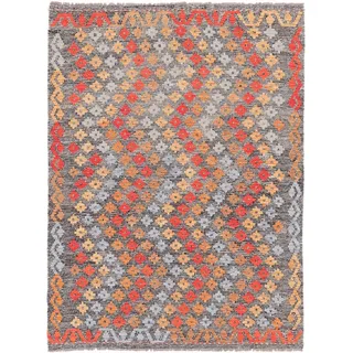 Nain Trading Orientteppich Kelim Afghan Heritage 150x200 Handgewebter Orientteppich, rechteckig, Höhe: 5 mm beige|lila