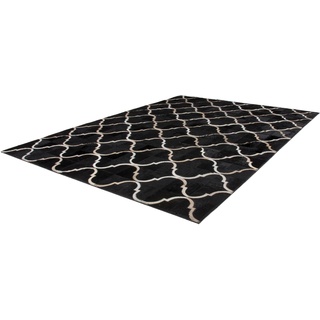 Fellteppich KAYOOM "Lavish 310 Lederteppich" Teppiche Gr. B/L: 80 cm x 150 cm, 8 mm, 1 St., schwarz Esszimmerteppiche