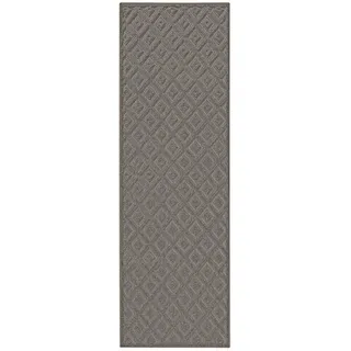benuta Läufer, Hellgrau, Kunststoff, Abstrakt, Rechteckig, 70x200 cm, Oeko-Tex® Standard 100, pflegeleicht, Teppiche & Böden, Teppiche, Teppichläufer