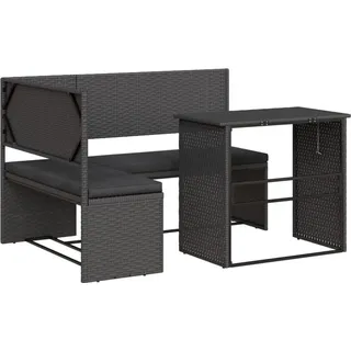 vidaXL Gartensofa in L-Form Loungesofa schwarz
