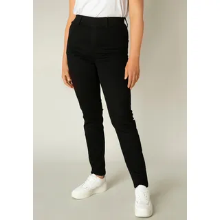 Jeansjeggings BASE LEVEL CURVY "Tessa" Gr. 50, Länge 30, schwarz (black denim) Damen Jeans Jeansleggings Bequeme Schlupfform mit angedeuteten Taschen die nicht auftragen