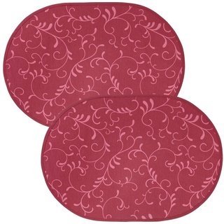 Platzset, Tischset "Essen" 2er-Pack, Erwin Müller, (2-St), abwaschbar Ranke rot oval - 35 cm x 50 cm