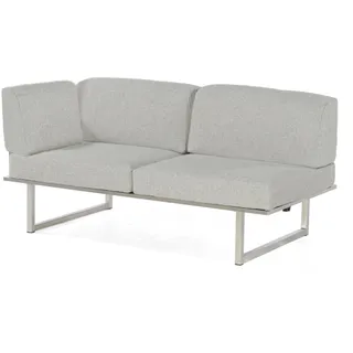 SonnenPartner Lotus Loungesofa Edelstahl/Teak