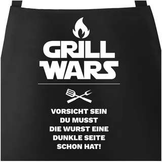 MoonWorks Grillschürze Grill wars Schürze für Männer mit Spruch, mit kreativem Aufdruck schwarz