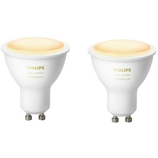 Philips Hue LED-Lampe White Ambiance  (GU10, Dimmbar, Warmweiß, 350 lm, 5,7 W, 2 Stk.)