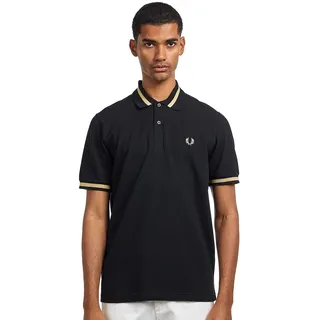 M2 Single Tipped Polo Shirt (Made in England) Herren BLACK / CHAMPAGNE M