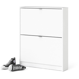 Schuhschrank mit zwei Türen, Farbe Weiß, 70,3 x 85,2 x 16,55 cm