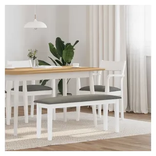 vidaXL Bank 110 cm Weiß Massivholz Gummibaum