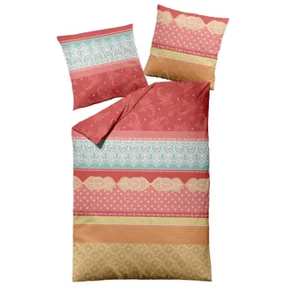 Dormisette Bettwäsche Dormisette Fein Biber Bettwäsche Rot 155x220 80x80 cm, Biber, warme Bettwäsche für den Winter rot
