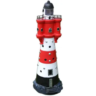 XL LED Solar Leuchtturm 50 cm Garten Deko Leuchtfeuer Rot Weiß Gartendeko Beleuchtung Mit Dämmerungssensor Solarbeleuchtung Gartendekoration