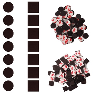 Yzwuyou 200 Stück Magnetplättchen Selbstklebend mit Stark 3M-Kleber 20x20mm Rund und Quadrat Magnetische Plättchen Magnetpunkte Magnete zum Kleben für Fotos Postkarten (Schwarz)